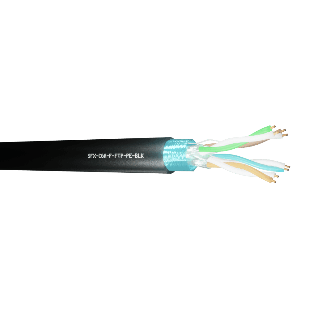 Cat 6A F/FTP PE Shielded External Data Cable Black 305m Reel