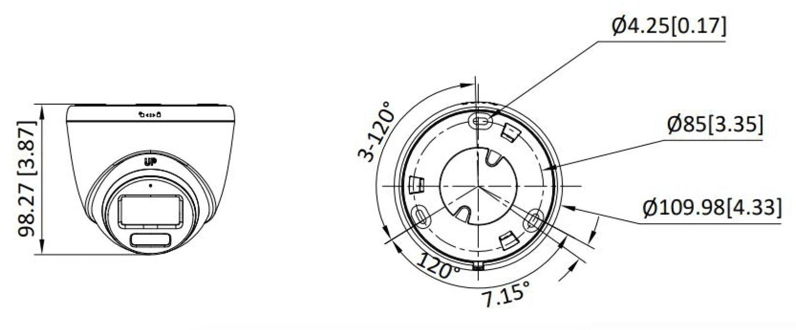 Hikvision DS-2CE72DF3T-LFS(2.8mm) 2MP ColorVu Dual Light Turret Camera 2.8MM
