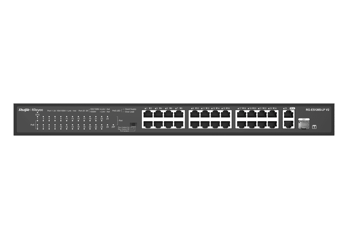 Ruijie RG-ES126S-LP V2 24-Port 10/100 Mbps PoE Switch