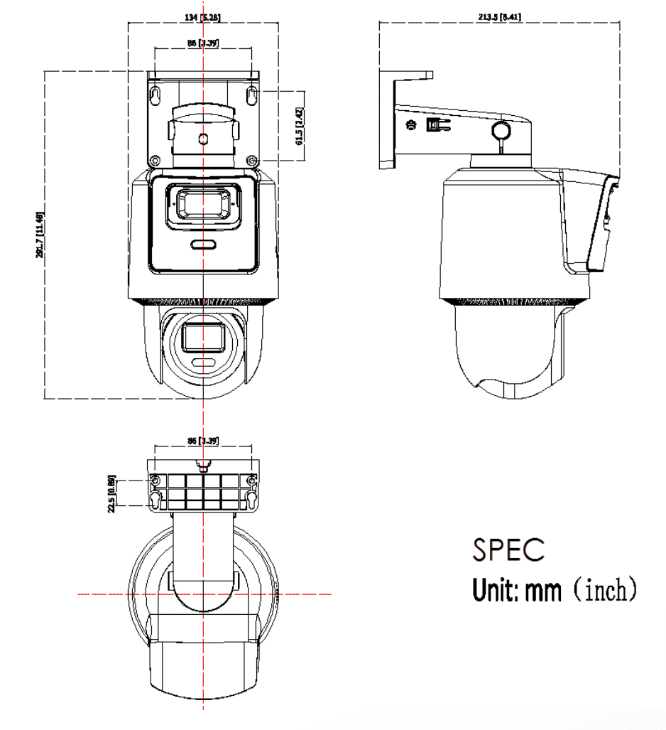 HiLook PTZ-N2D400M-DE/14(2.8/8mm TandemVu 4MP+4MP Fixed Lens POE PT Camera