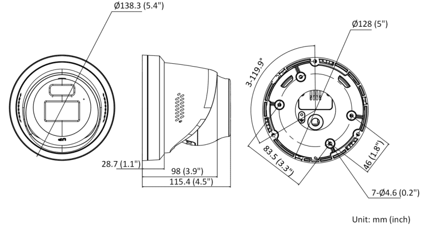 Hikvision DS-2CD2346G2H-IS2U/SL 4MP IP Turret AcuSense Audio 2.8mm