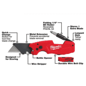 Milwaukee Fastback 6 in 1 Utility Knife - 1pc Milwaukee Fastback 6 in 1 Utility Knife - 1pc