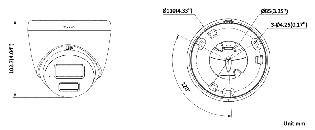 Hikvision DS-2CE72DF3T-LXTS 2MP Hybrid Light Two-way Audio Turret Camera 2.8mm