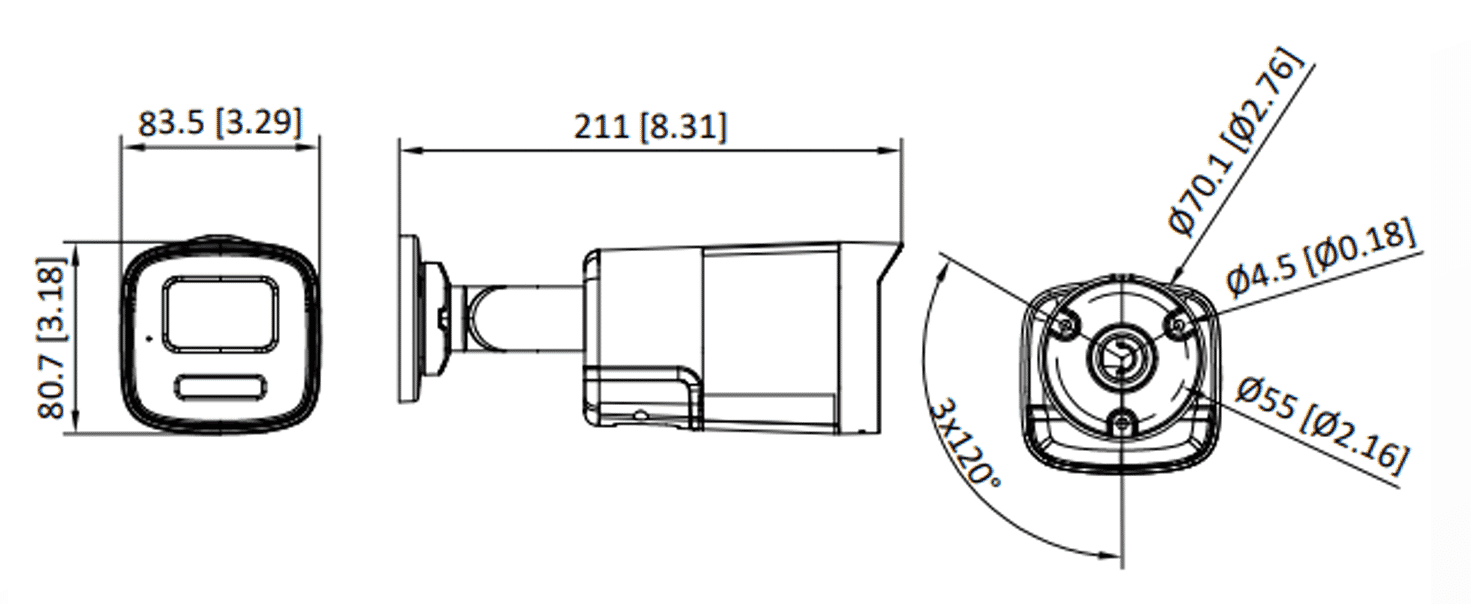 Hikvision DS-2CE12DF3T-LXTS(2.8mm) 2MP ColorVu Two-way Audio Bullet Camera 2.8mm