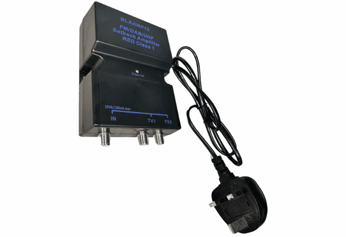 Blake 2-Way  RED Class 1 Distribution Amplifier 8db Gain (470-694MHz) with PSU
