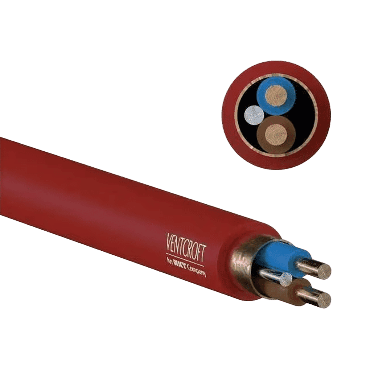 15m Red Shielded Microphone Cable - 2mm Diameter, 1-Wire + Shield, Waterproof, By Moeller