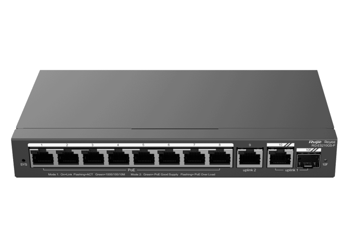 Ruijie RG-ES210GS-P 10-Port Gigabit Smart POE Switch