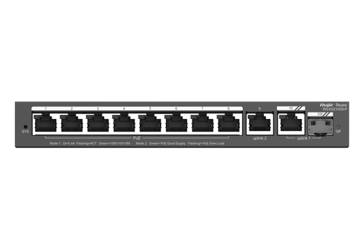 Ruijie RG-ES210GS-P 10-Port Gigabit Smart POE Switch