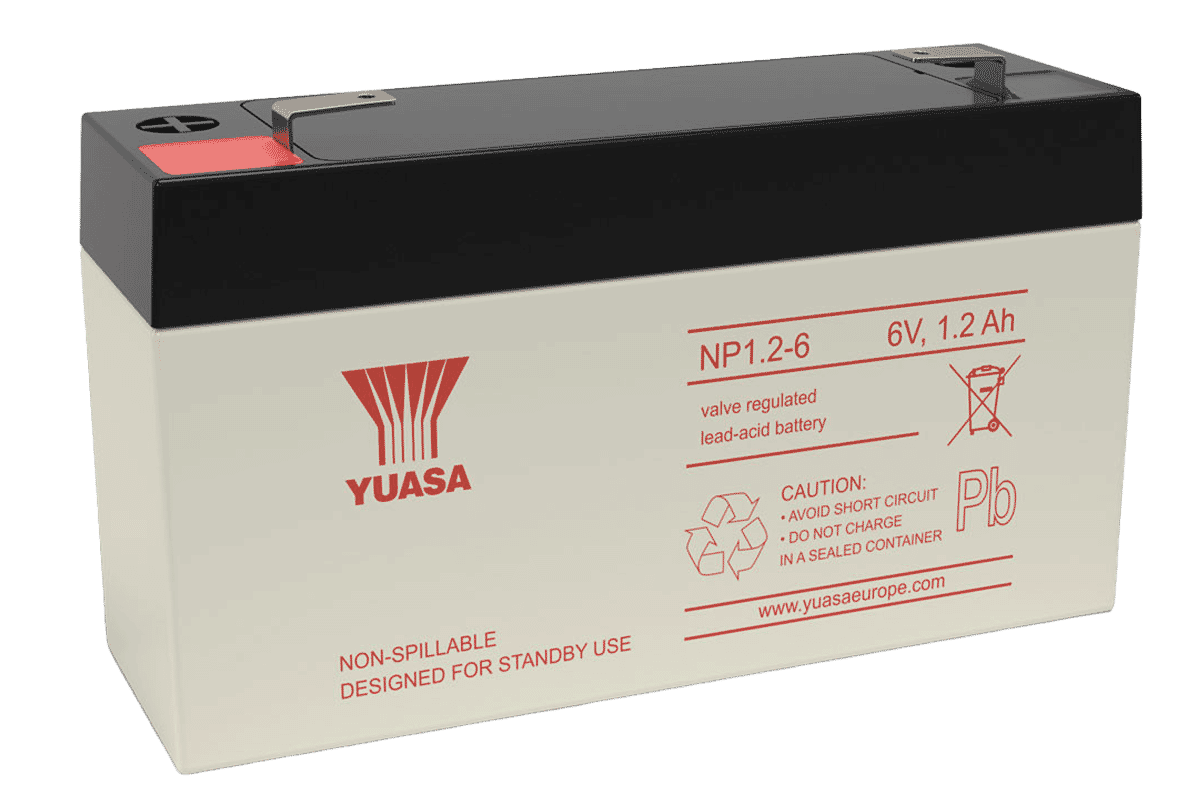 Yuasa NP1.2-6 6V 1.2Ah Sealed Lead Acid Rechargeable Battery