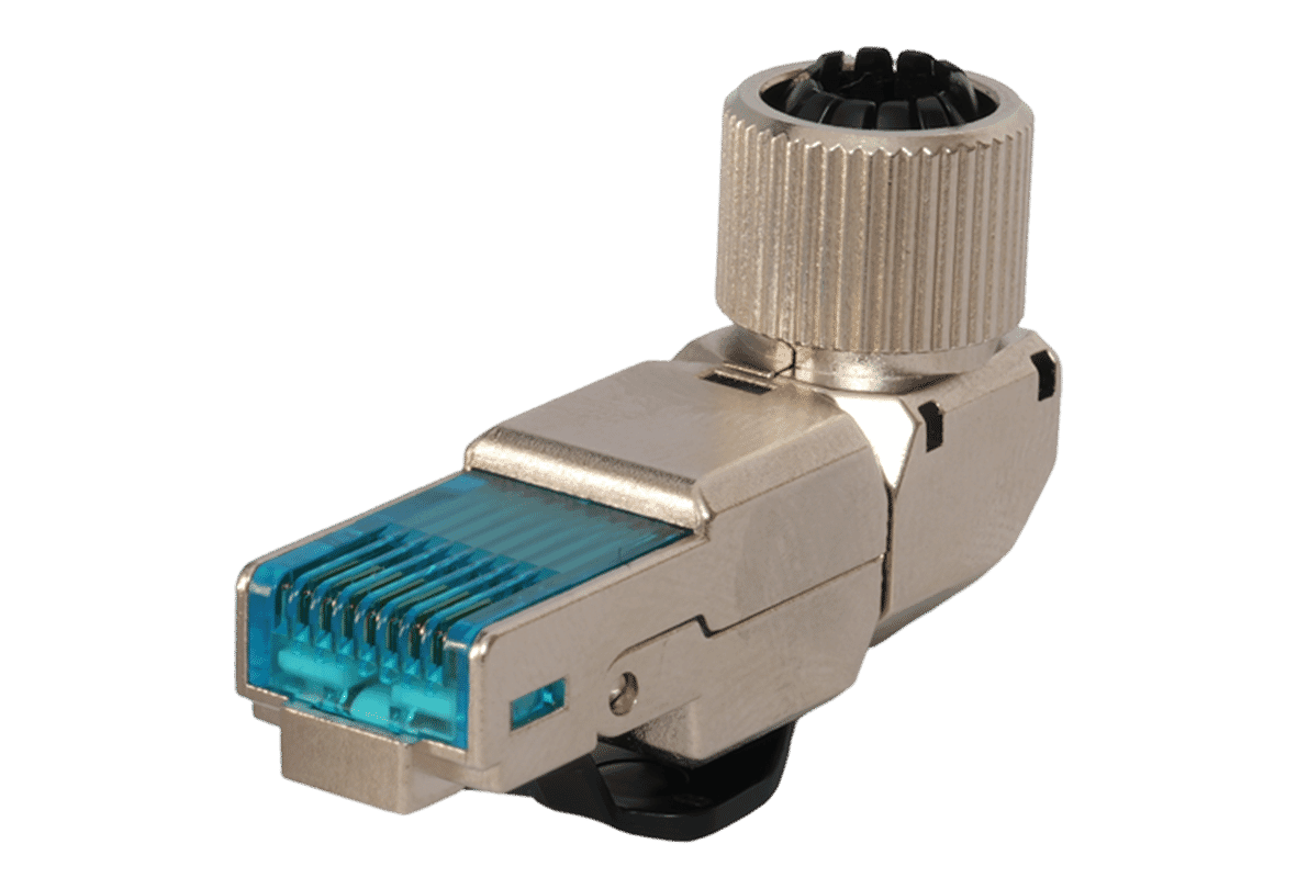 TUK Cat 6A Shielded 90 degree 8 Way Angleable Toolless Plug