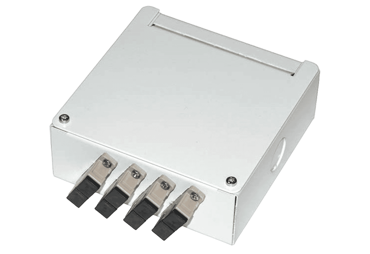 4 Way SC Duplex Multimode Fibre Optic IP65 Breakout Box