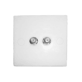 Twin TV or Satellite F Plug Wall Face Plate Twin TV or Satellite F Plug Wall Face Plate