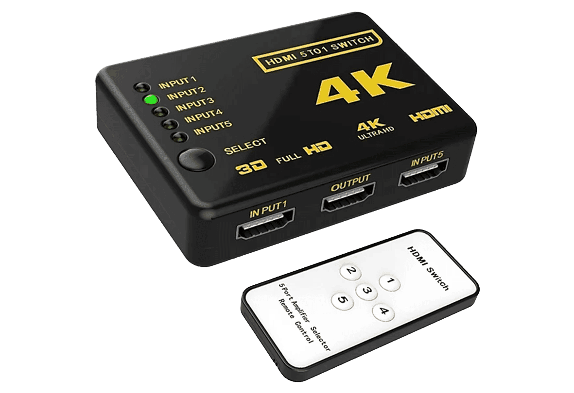 HDMI Switch 5 in 1 Splitter, 4Kx2k 30HZ Ultra HD