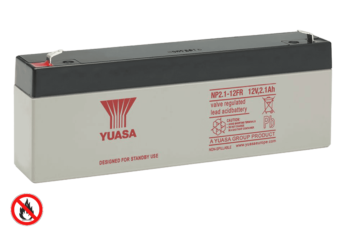 Yuasa NP2.1-12FR 12V 2.1Ah Flame Retardant Lead Acid Battery