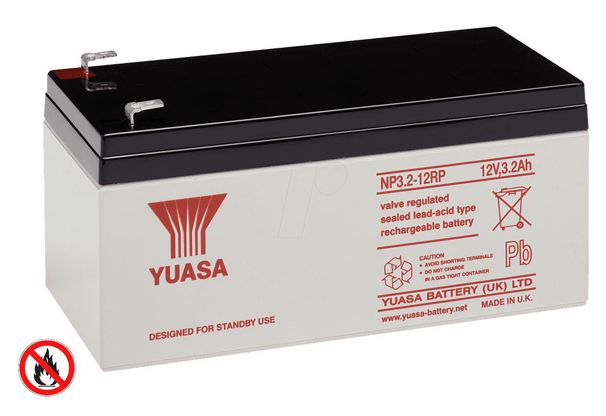 Yuasa NP3.2-12FR 12V 3.2Ah Flame Retardant Sealed Rechargeable Battery