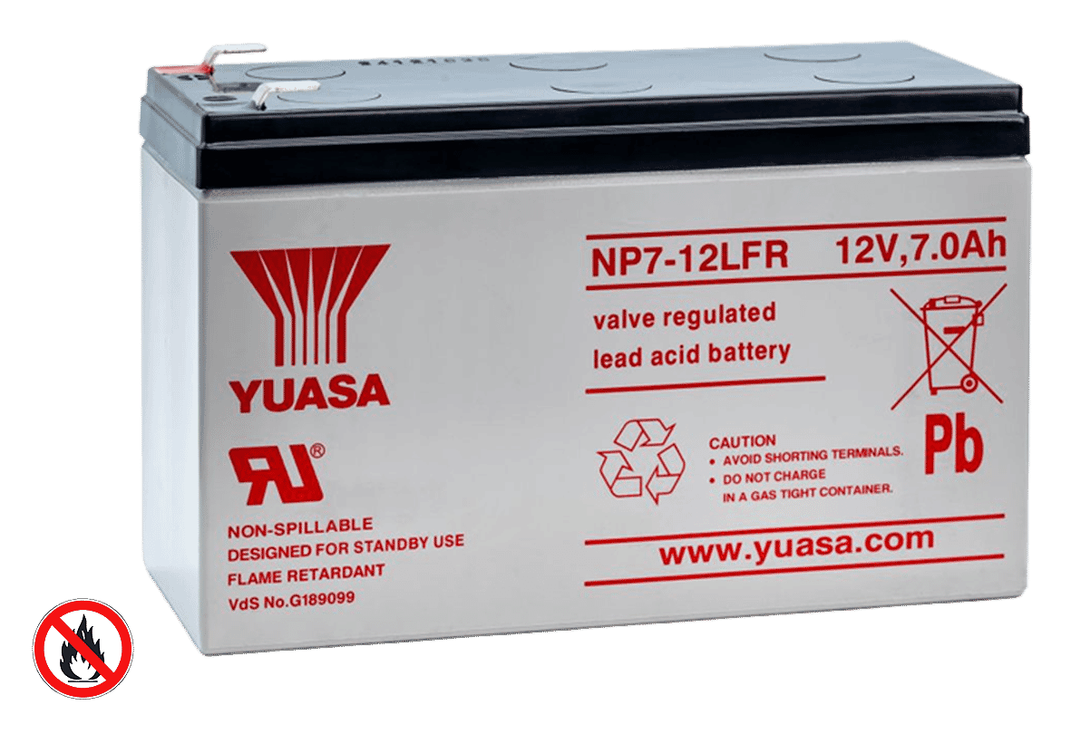 Yuasa NP7-12LFR 12V 7Ah Flame Retardant Long Life Lead Acid Battery