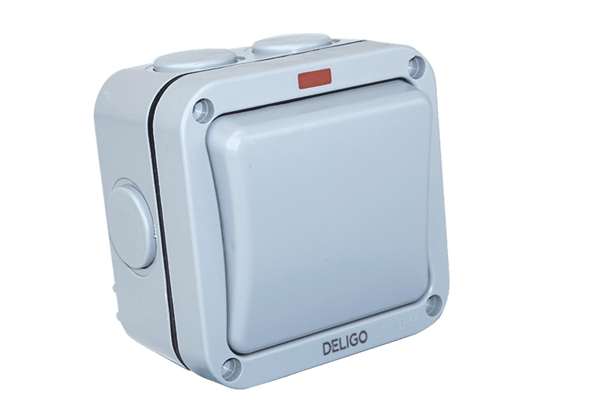 Deligo IP66 Weatherproof Switch 1 Gang 2 Way 20A