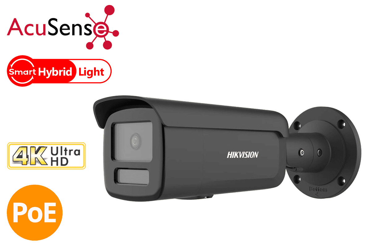 Hikvision DS-2CD2T87G2H-LI(Black) 8MP 4K Hybrid ColorVu and IR Bullet 2.8mm