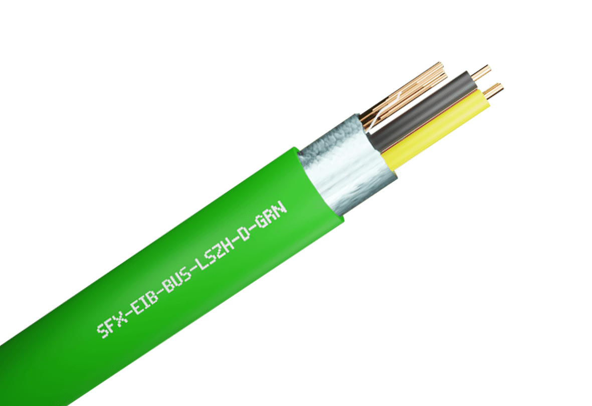 EIB Bus 2 x 2 x 0.8mm Green LSZH KNX Certified TP1 CPR:Dca - Cable - 100m