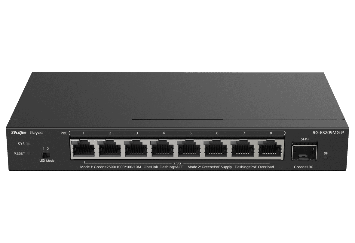 Ruijie RG-ES209MG-P Smart 8 Port PoE Switch, 1 x 10G Uplink