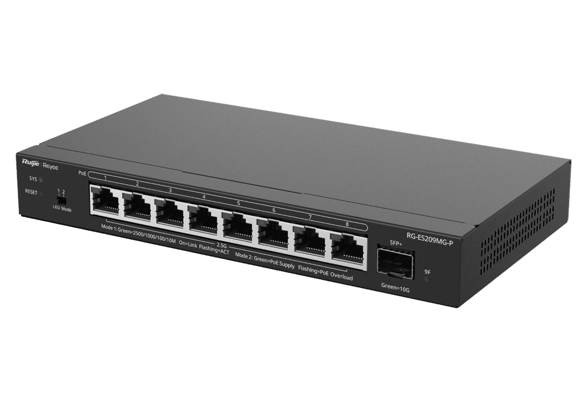 Ruijie RG-ES209MG-P Smart 8 Port PoE Switch, 1 x 10G Uplink
