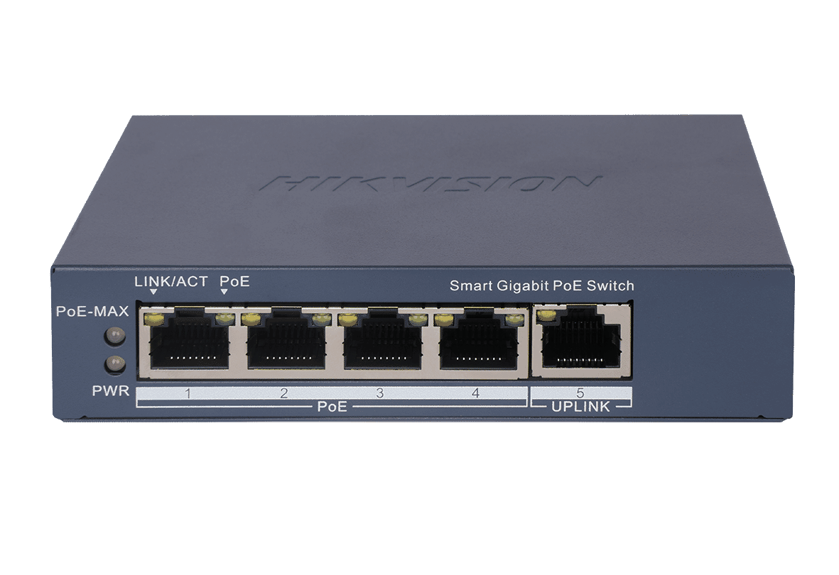 Hikvision DS-3E1505P-EI 4-Port Gigabit Smart Managed PoE Switch, 1 Uplink Port
