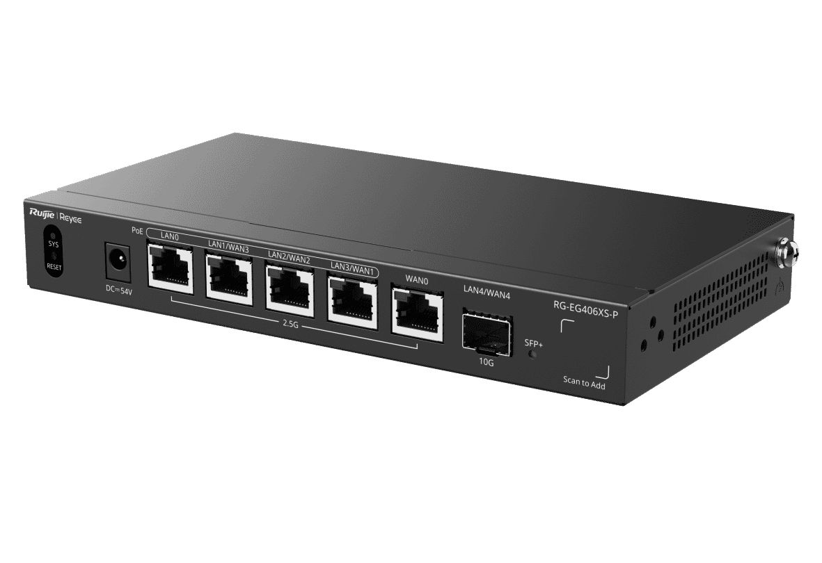 Ruijie RG-EG406XS-P 5-Port (4 PoE/PoE+) 2.5G Cloud Managed Router
