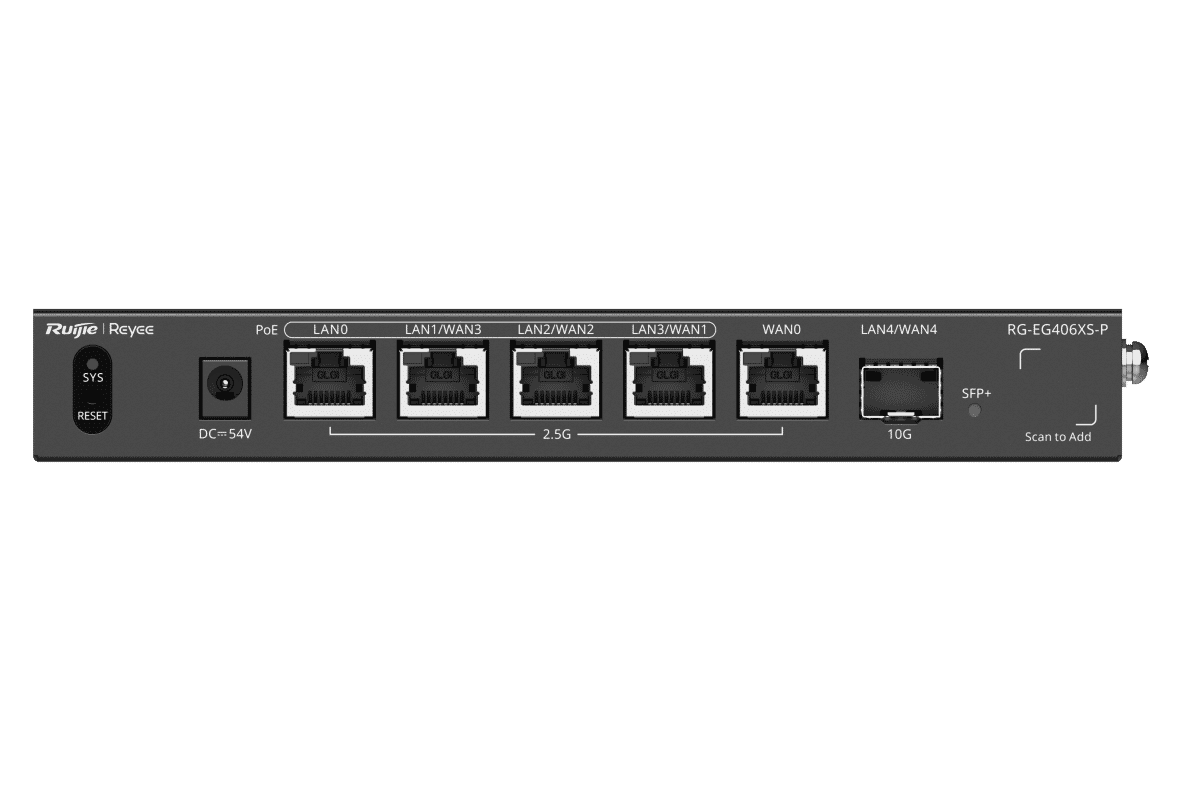 Ruijie RG-EG406XS-P 5-Port (4 PoE/PoE+) 2.5G Cloud Managed Router