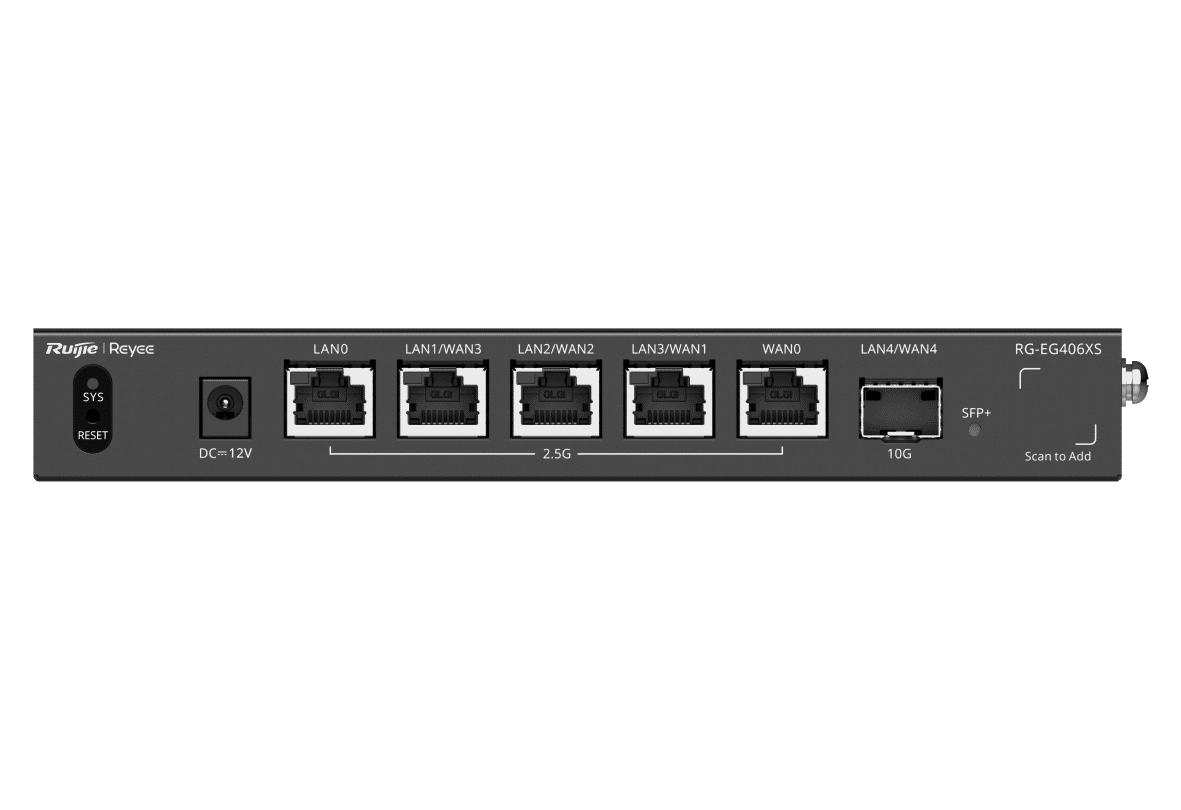 Ruijie RG-EG406XS Reyee Cloud Router, 5 Ports RJ45 2.5G + 1 SFP+ 10Gigabit