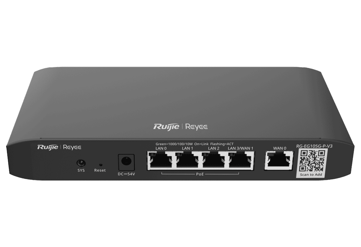 Ruijie RG-EG105G-P V3 Reyee Cloud Managed Gigabit Load-Balancing PoE Router