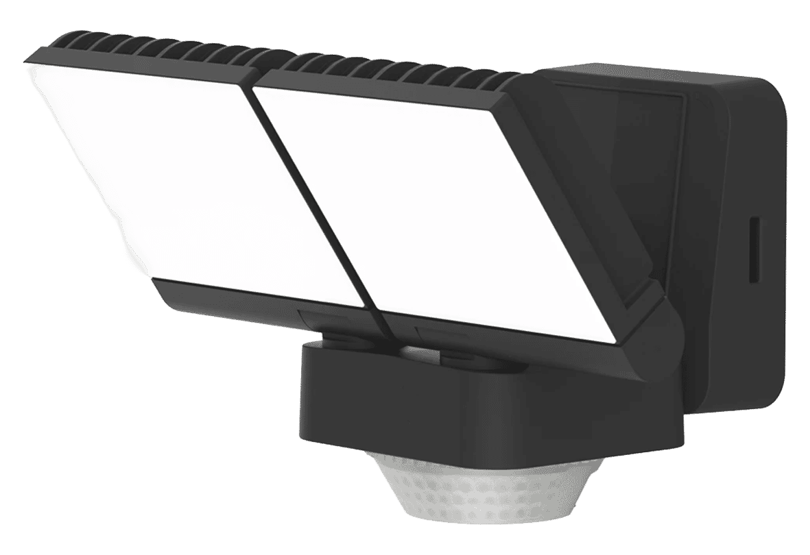 Brackenheath iSpot Swivel Floodlight IP65 with PIR Twin 220-240V Black