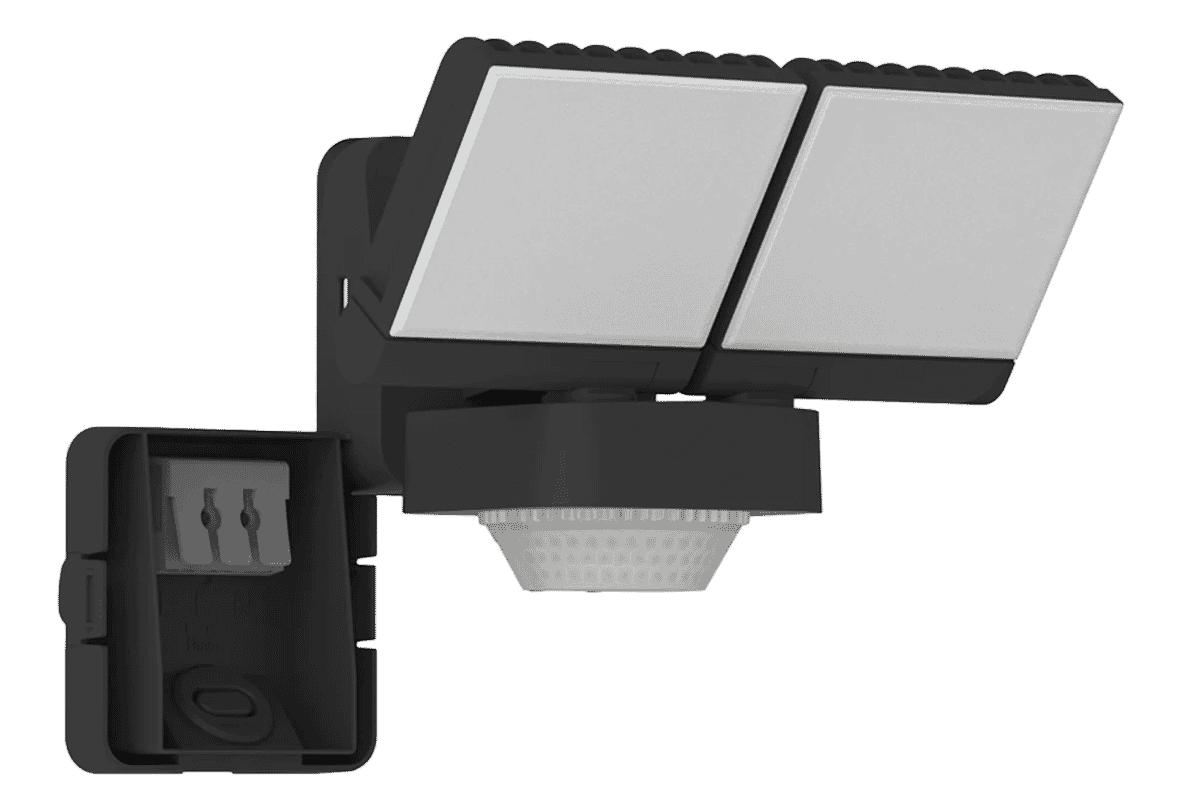 Brackenheath iSpot Swivel Floodlight IP65 with PIR Twin 220-240V Black