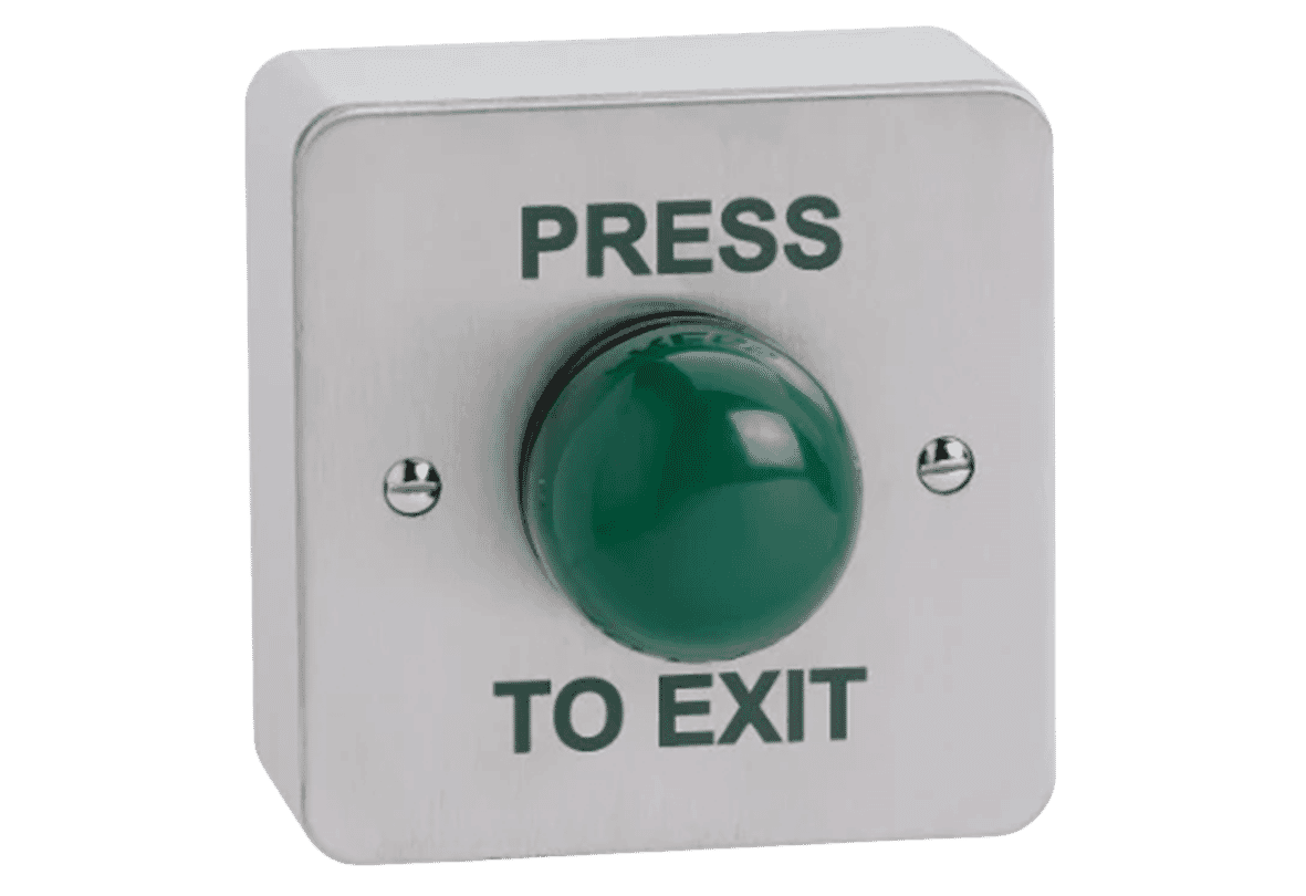 STP-SPB004S Dome Exit Button, Green/Stainless Steel