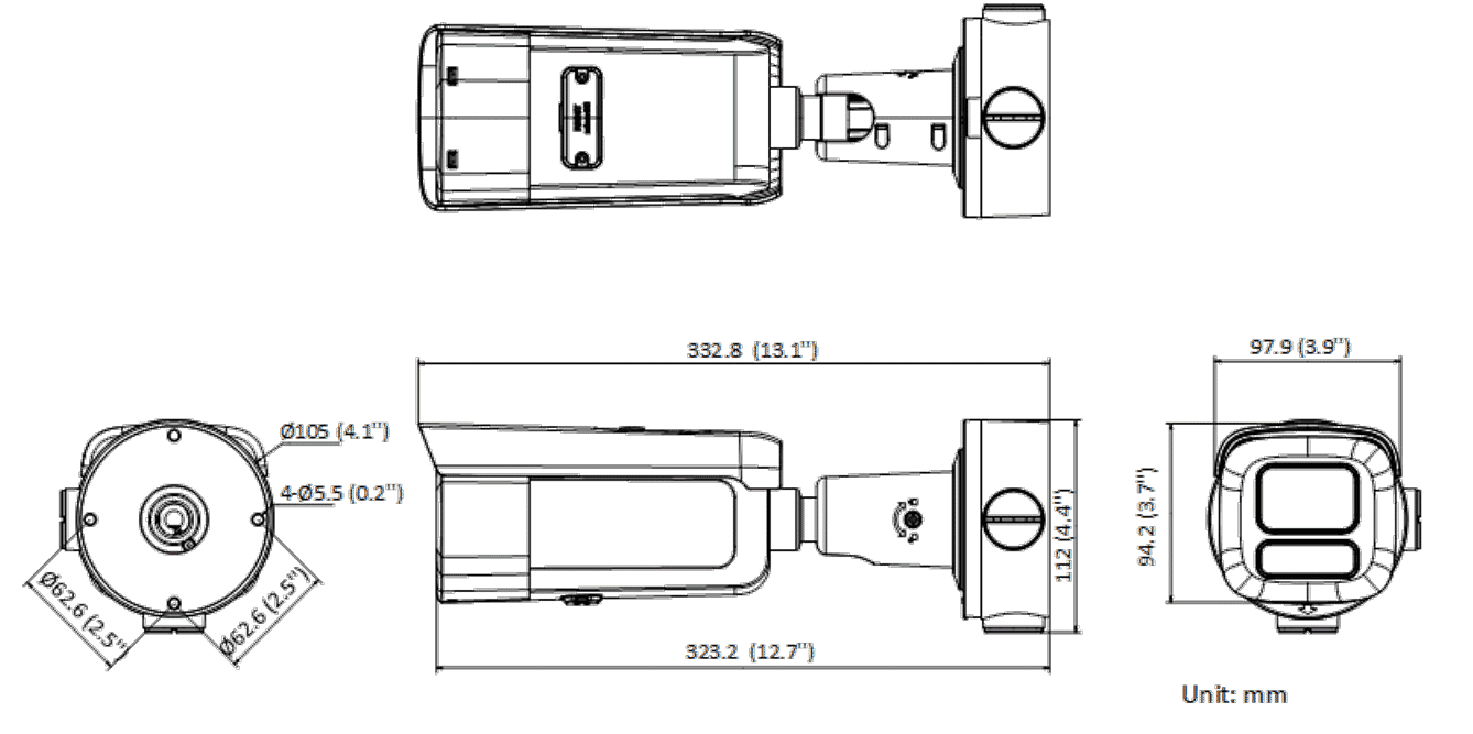 Hikvision DS-2CD3646G2T-IZSY(2.7-13.5mm) 4MP AcuSense IR Varifocal Bullet Camera