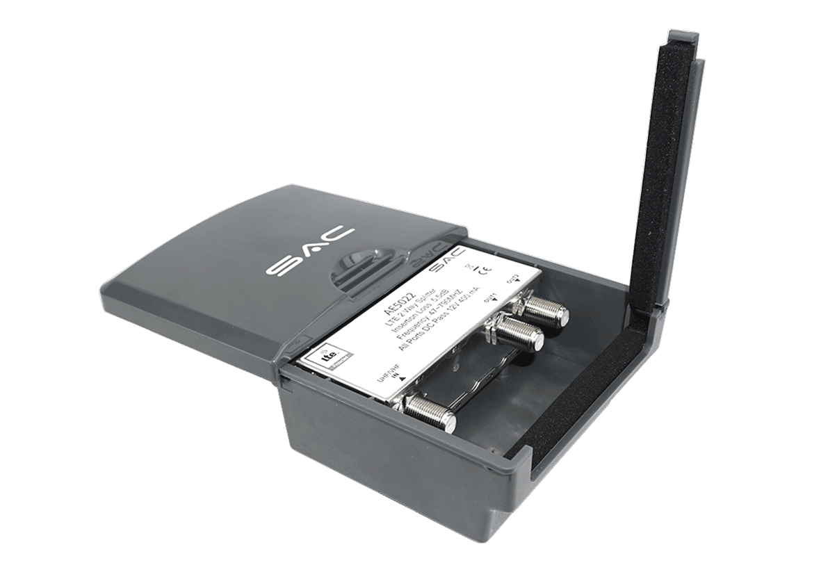 3 Way Masthead Outdoor Aerial Splitter with DC Pass