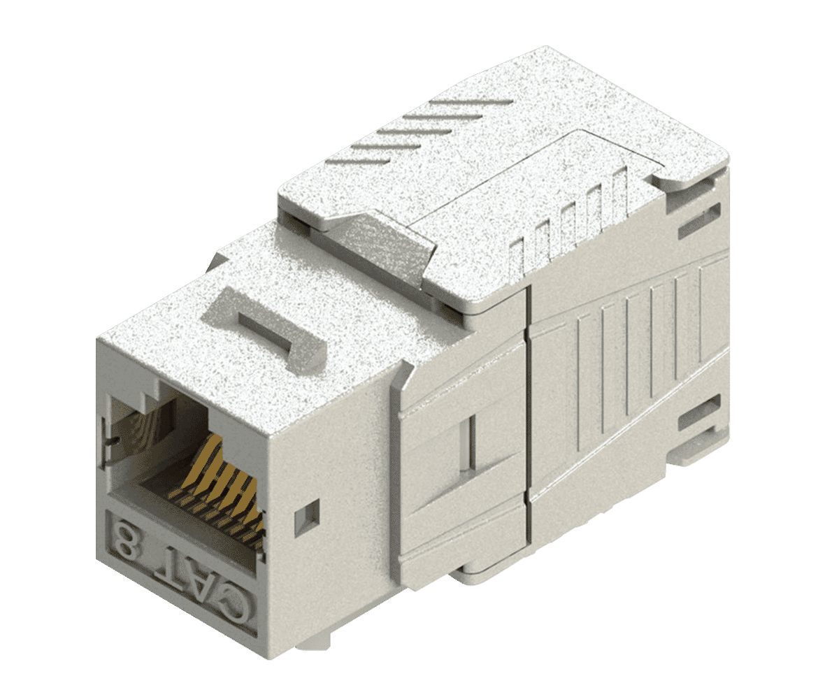 Cat 8 Keystone Jack RJ45 STP Shielded Tool-free Sliver | Connectec.uk