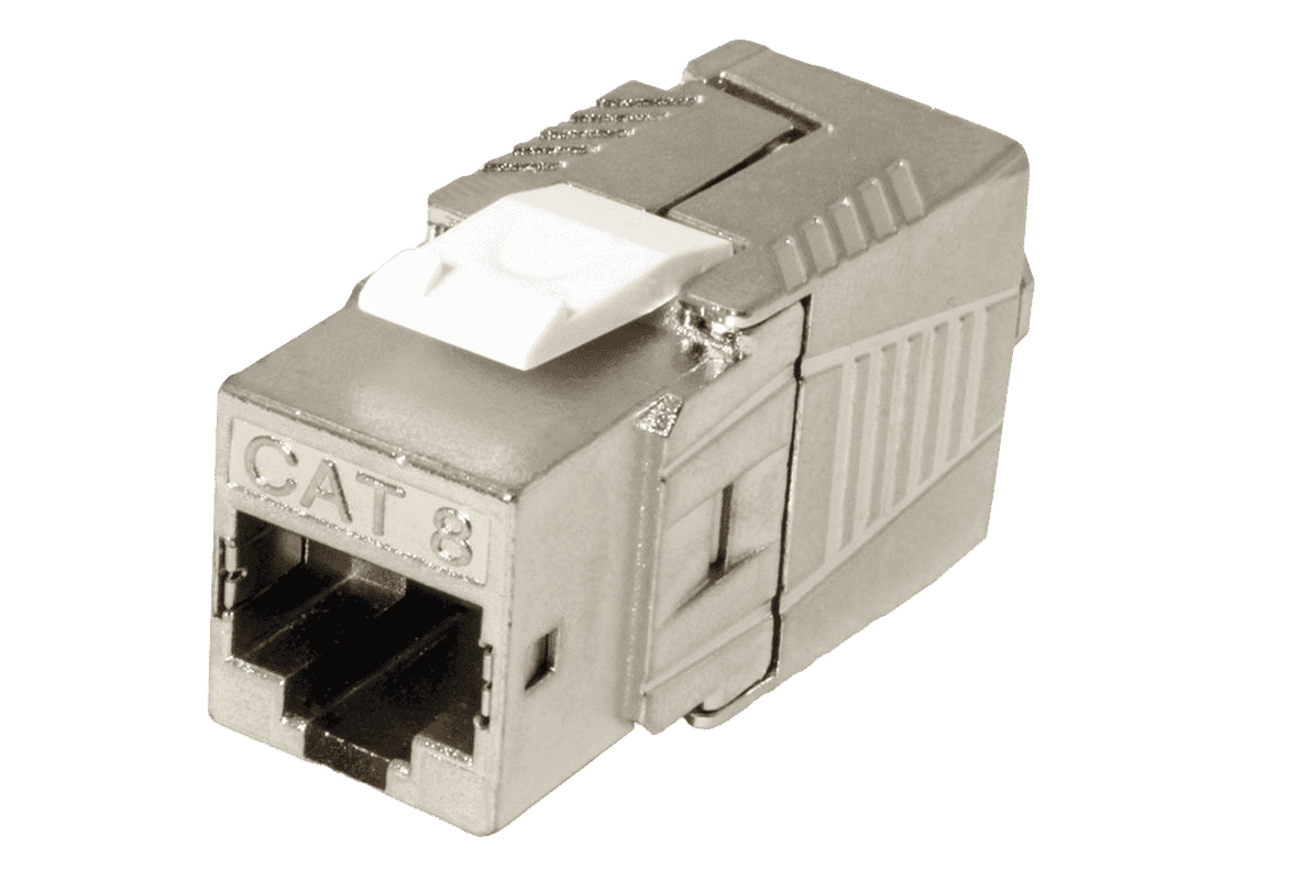 Cat 8 Keystone Jack RJ45 STP Shielded Toolfree Sliver Connectec.uk