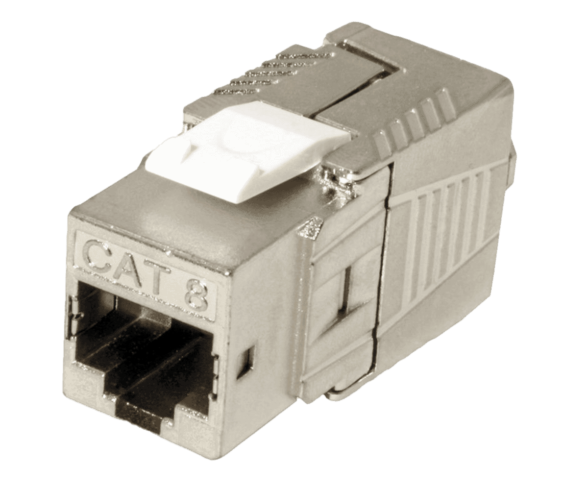 Cat 8 Keystone Jack RJ45 STP Shielded Tool-free Sliver | Connectec.uk