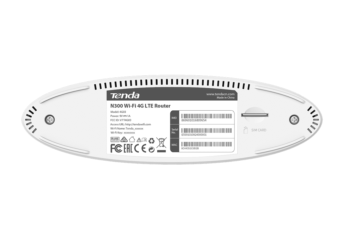 Tenda 4G03 N300 Wi-Fi 4G LTE Router