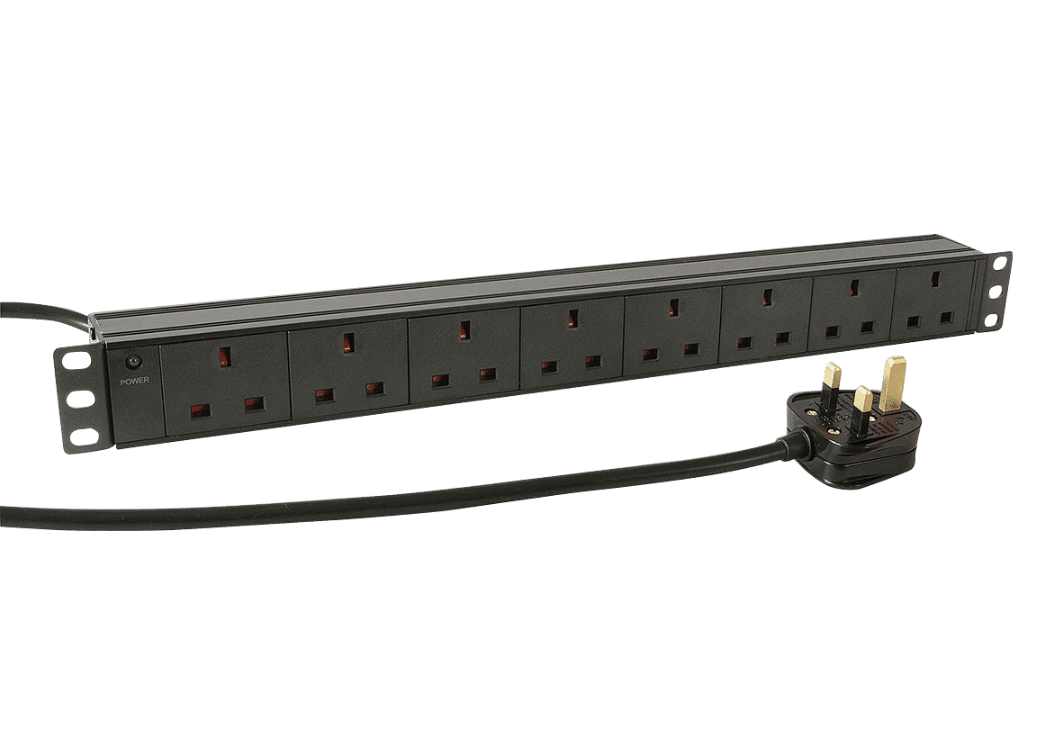 UK Socket / UK Plug PDU Horizontal 8 Way