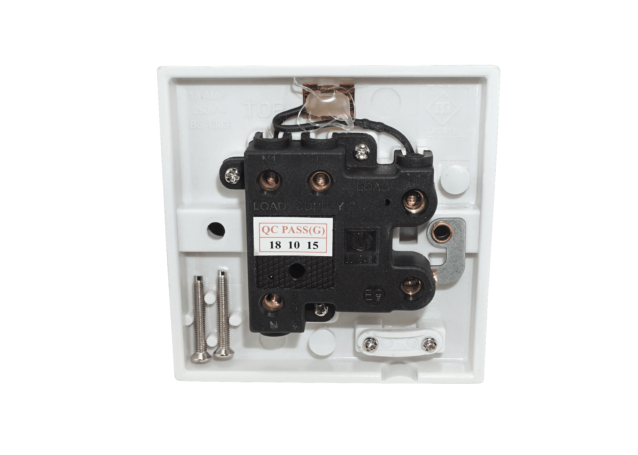 KnightsBridge 13A Screwless Black Nickel Fused Spur Connector Unit Wall Plate El