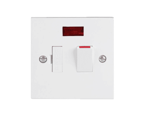 Deta 13A Switched Fused Spur with Neon Electrical Connection Unit White BS1363