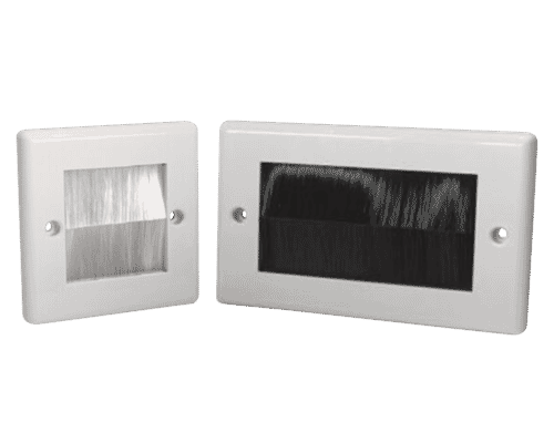 Profiled Edge Euro Brush Faceplate Module - White Frame