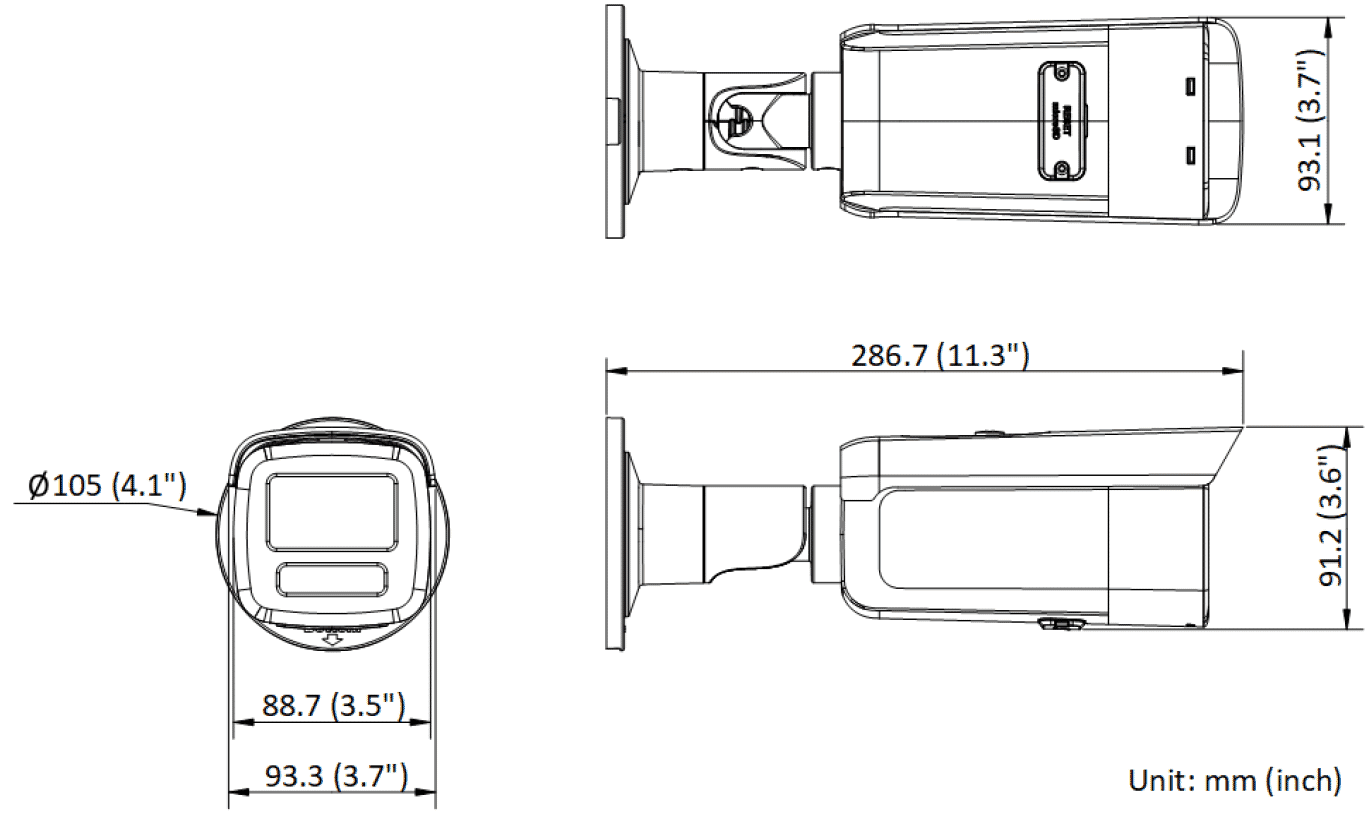 Hikvision DS-2CD2T87G2H-LISU/SL 8MP IP Hybrid Bullet Camera 2-Way Audio 2.8mm