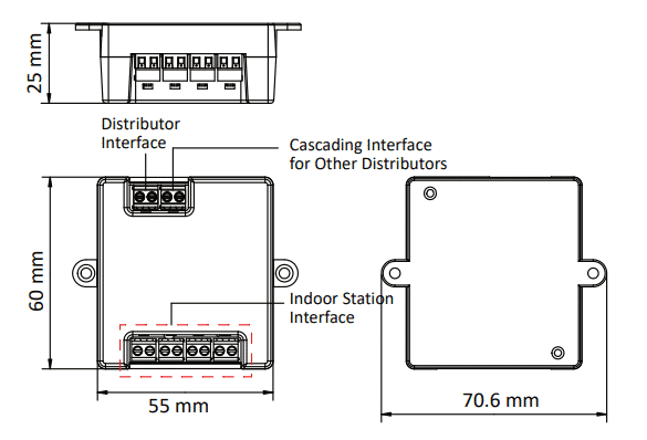 Hikvision DS-KAD7061EY 2-Wire HD 4-Channel Extension Distributor