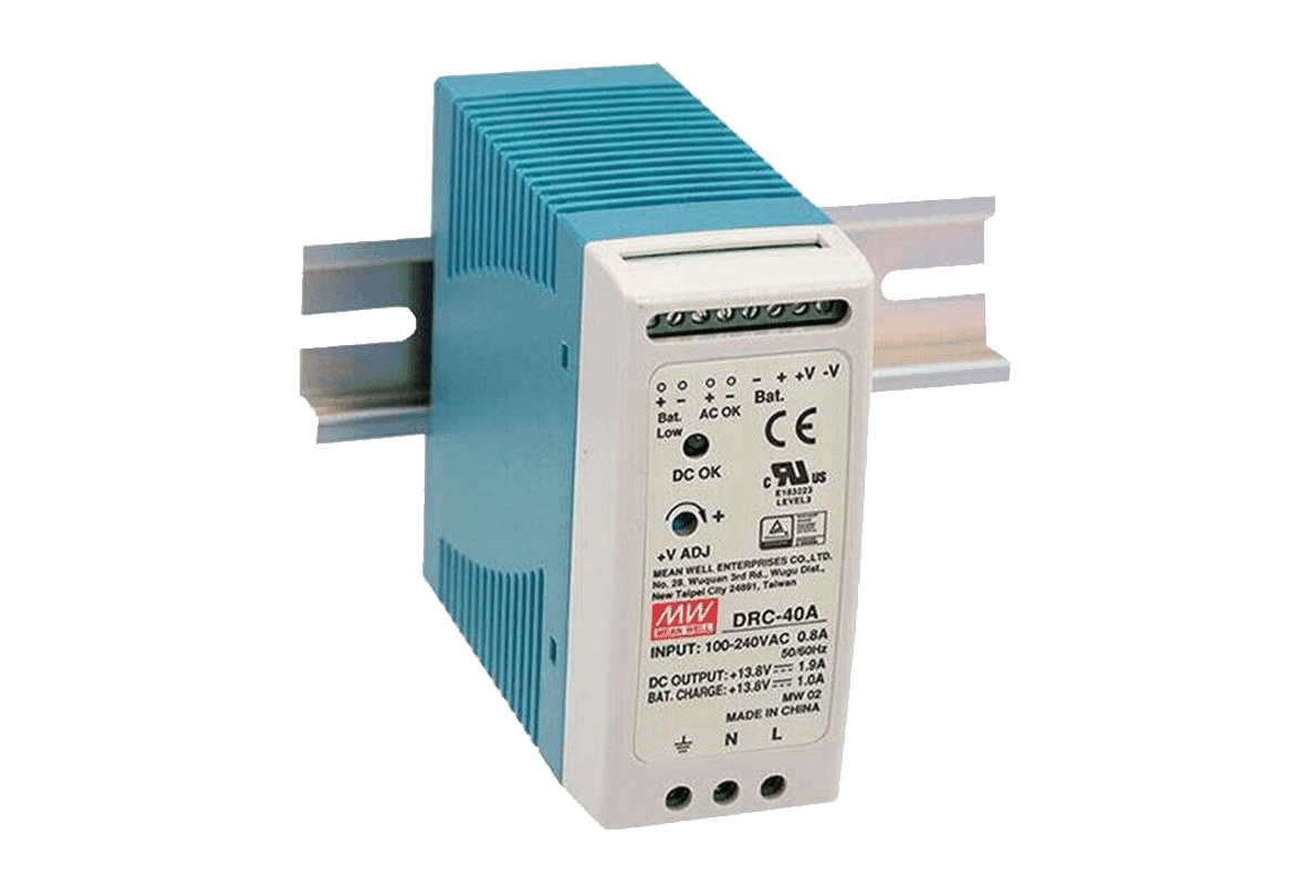 Mean Well DRC-60A 12v 60W Din-Rail Power Supply with UPS Battery Backup Option
