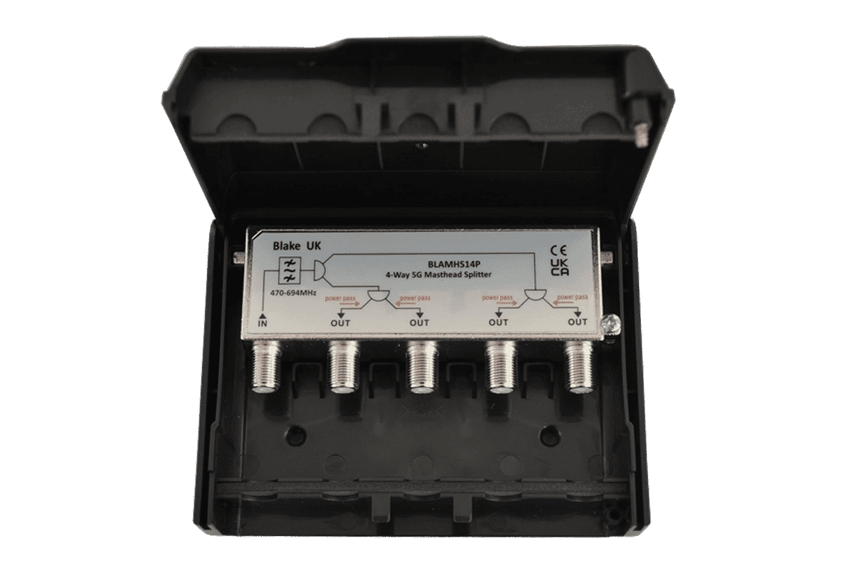 Blake 4-Way External Masthead Splitter/Combiner 4G/5G Safe