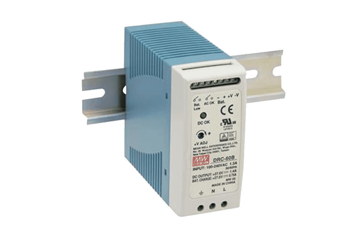 Mean Well DRC-60B 24v 60W Din-Rail Power Supply with UPS Battery Backup Option