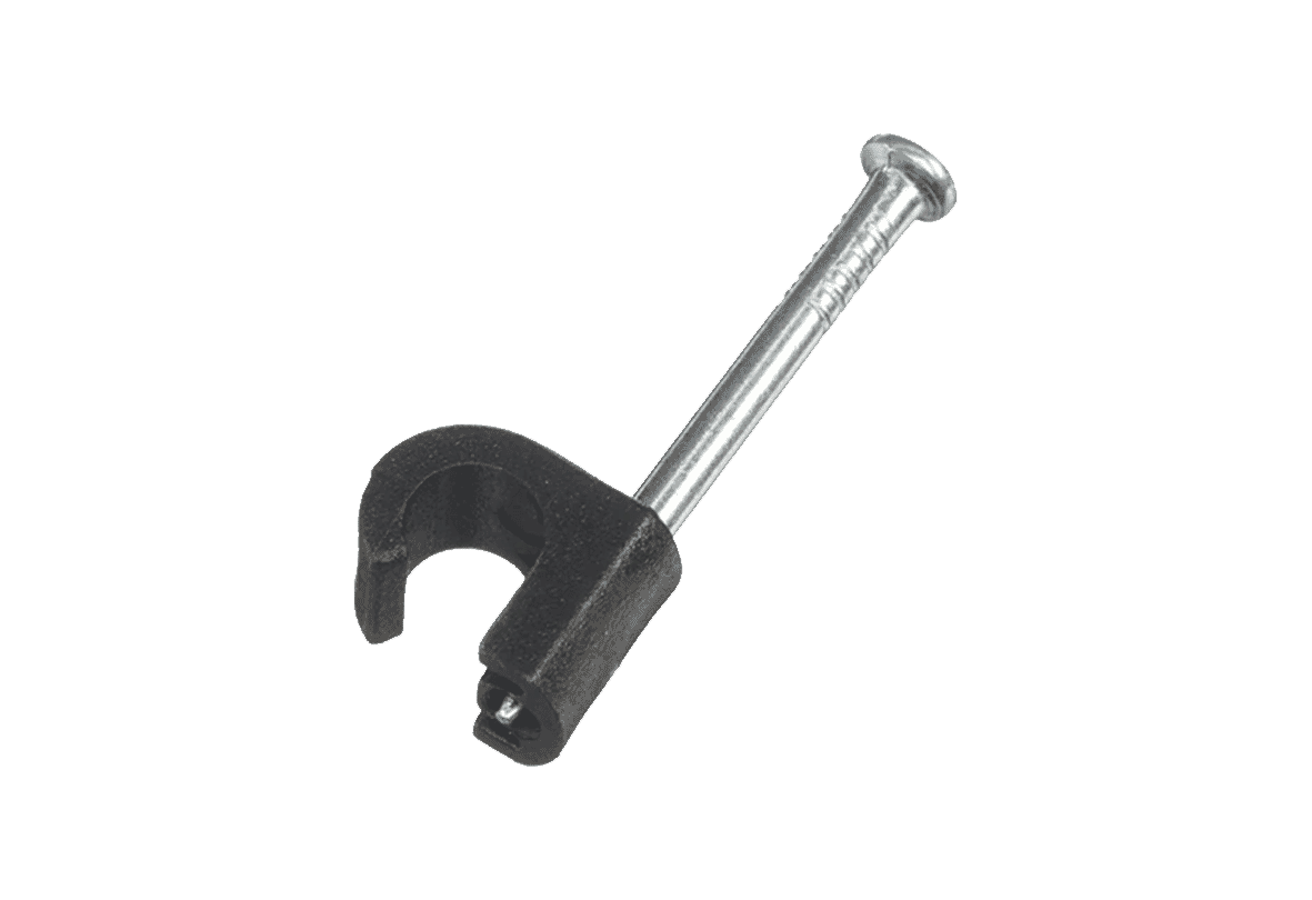 Deta 5 7 mm Round Cable Clips Black (Box of 100)