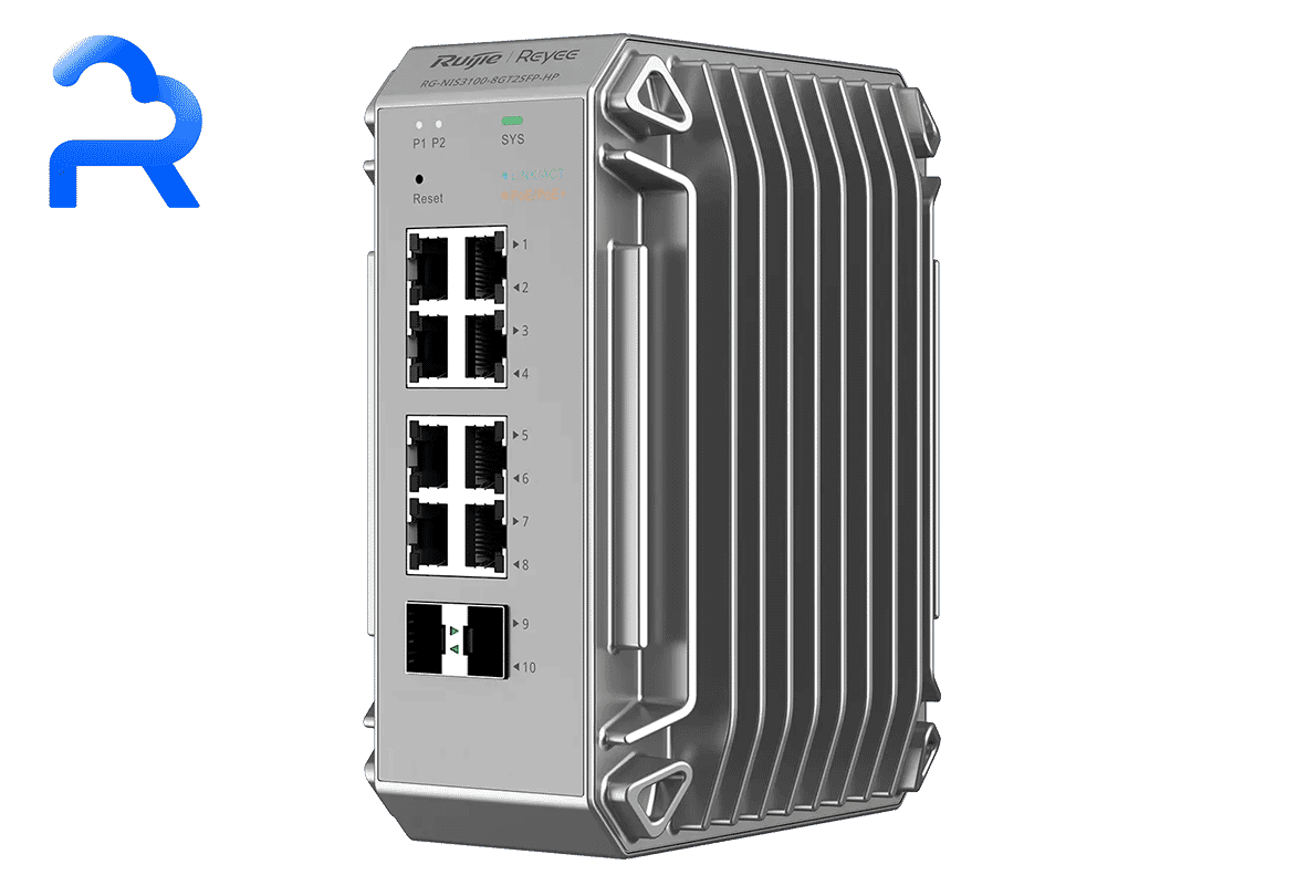 Ruijie RG-NIS3100-8GT2SFP-HP 8-port 240w 8 PoE+ 2 SFP Industrial Managed Switch